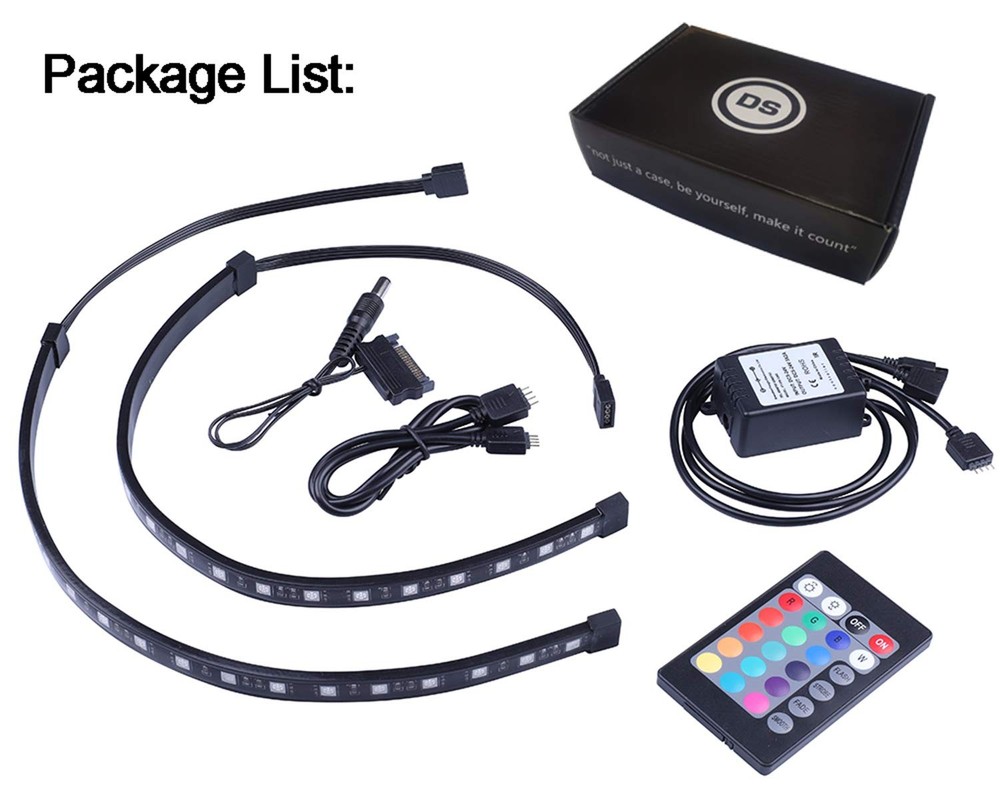 RGB LED Strip Computer Lighting via Magnet with Controller for Desktop Comput...