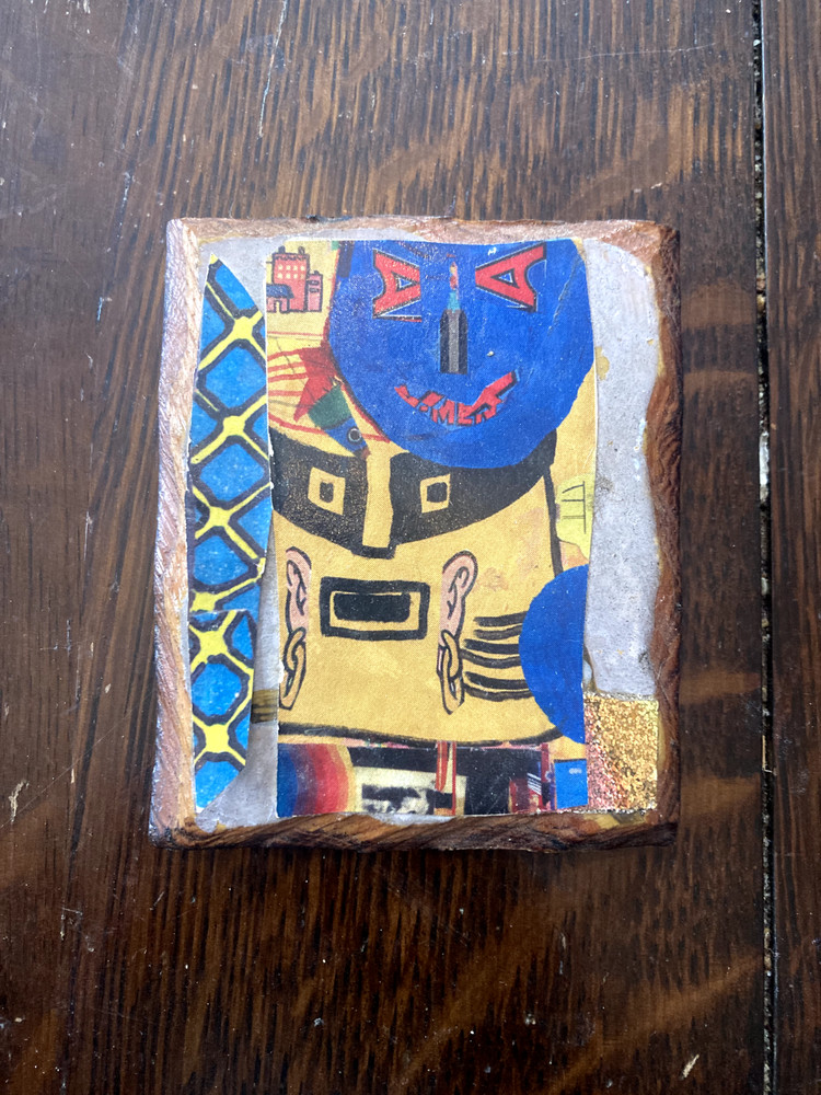 Joe Grillo / Paper Rad / Dearraindrop collage on woodblock