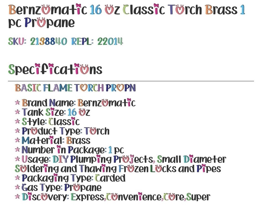 BernzOmatic Ul2317 Manual Torch for General Applications