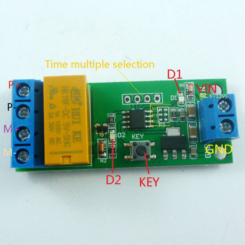 5 PCS DC 5V-12V Motor Reversible Controller Time adjustable Delay Relay Switch
