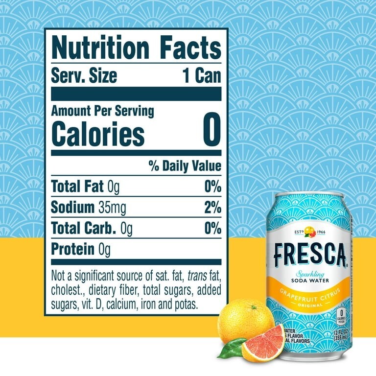Fresca Grapefruit Citrus Soda Pop, 12 fl oz, 12 Pack Cans