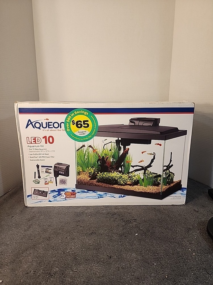 Aqueon LED 10 Gallon Aquarium Kit + Filter Heater