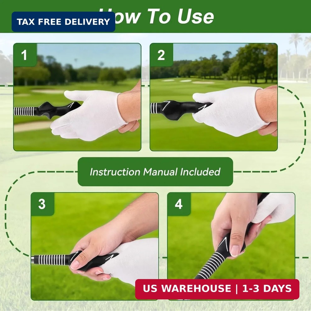 Retractable Golf Swing Trainer with Click Sound & Posture Correction Arm Band, G