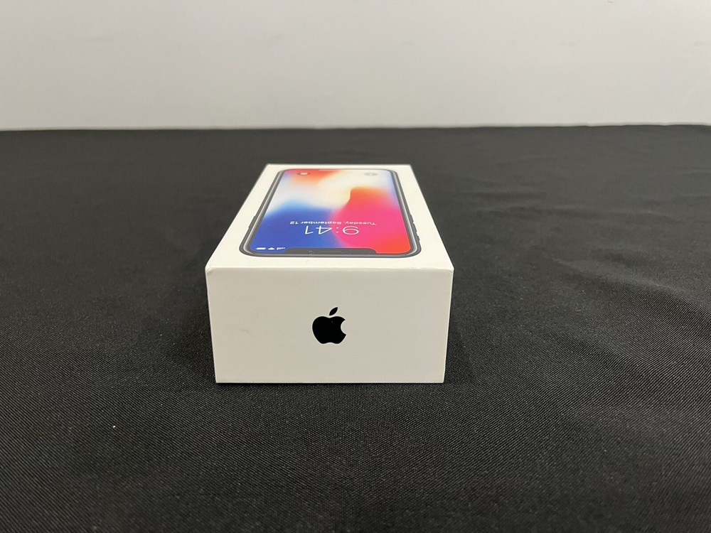 *EMPTY BOX* Apple iPhone X Space Gray 64G W/ Manual, Stickers & SIM Removal Tool
