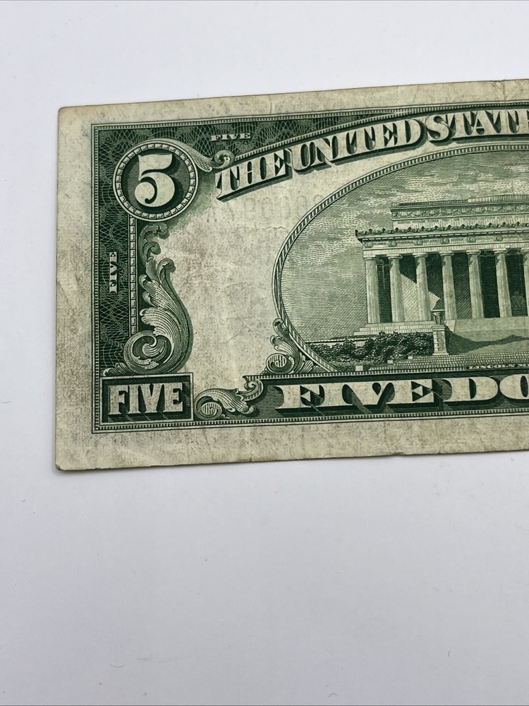 1934 D $5 Silver Certificate Bill