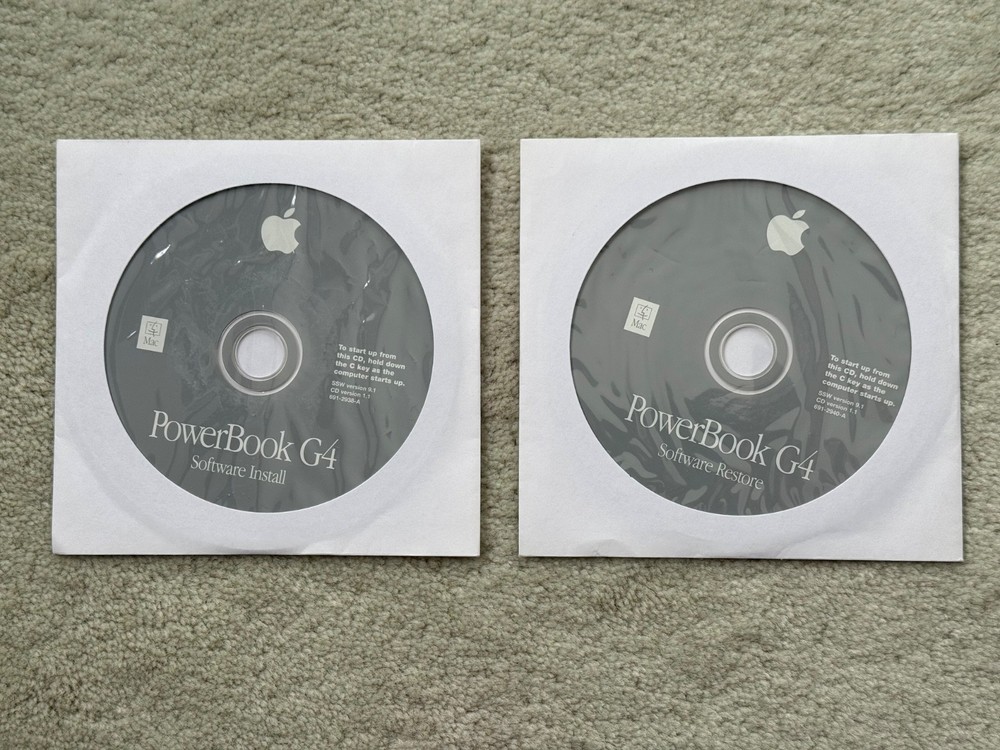 Apple Powerbook G4 Software Install Disc w/ Restore Disk / Mac OS v 9.1