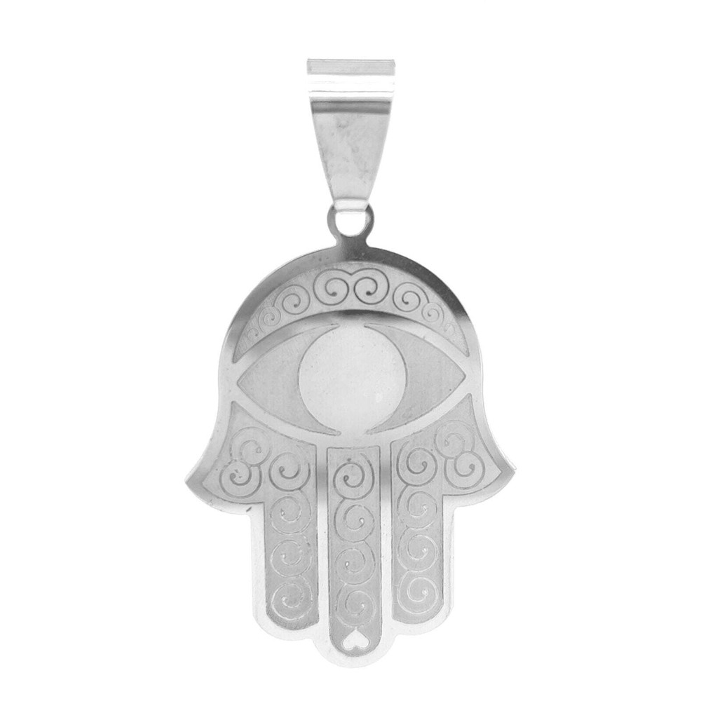 925 Sterling Silver Hamsa Evil Eye Charm Pendant