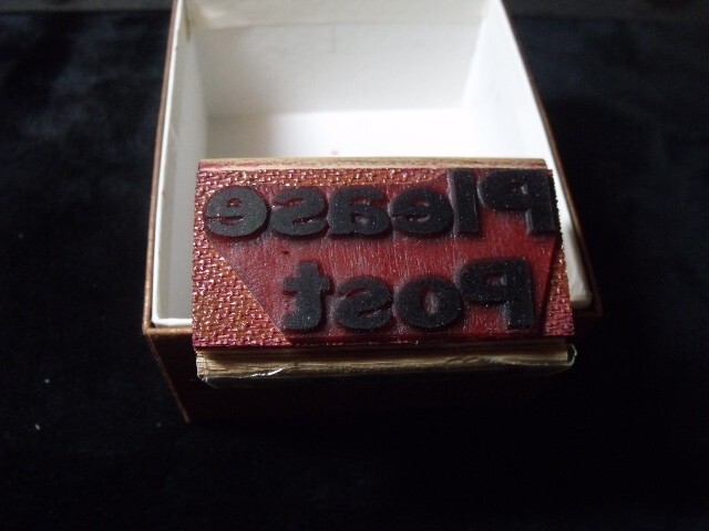 Post office rubber stamp "PLEASE POST" FREE SHIPPING