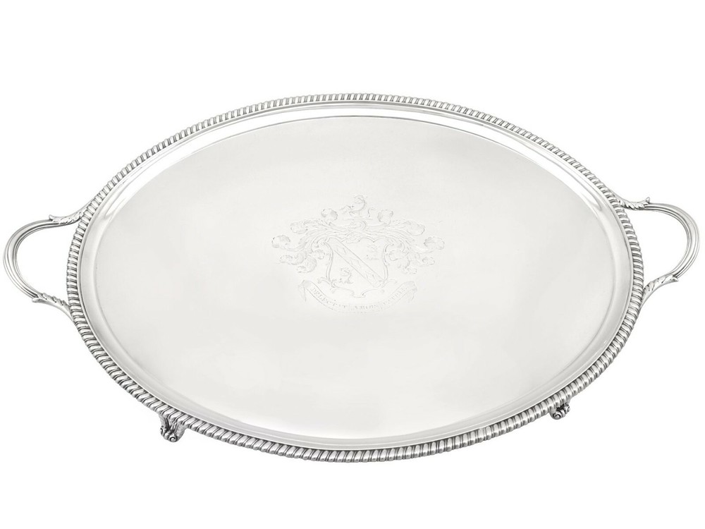 Sterling Silver Tea Tray Antique Georgian 1806
