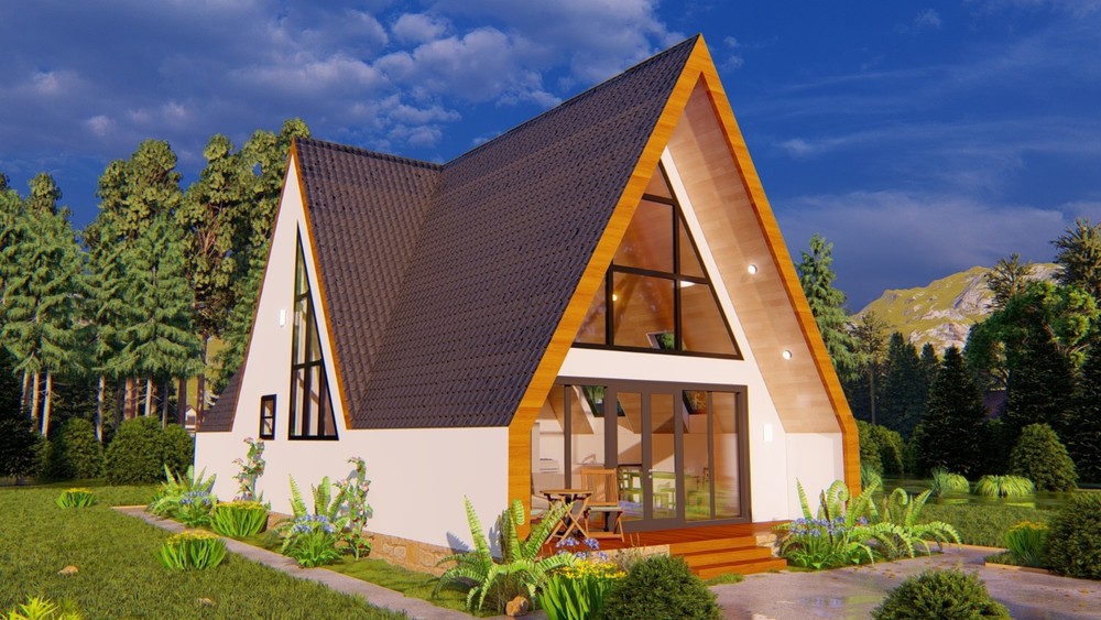 A frame house plan [2 bedrooms]