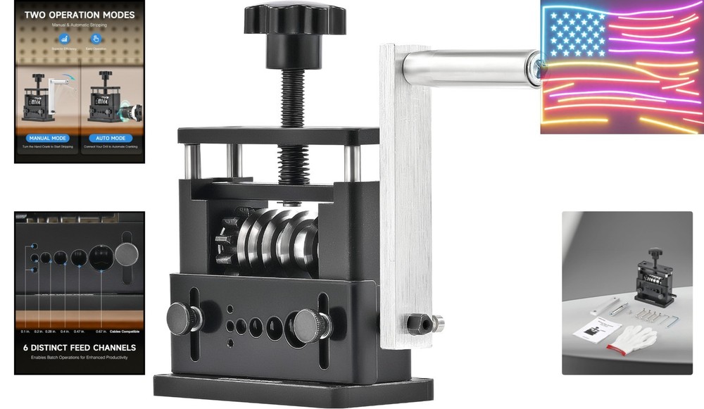 Manual Wire Stripping Machine, Drill Powered Wire Stripper Machine with 6 Cha...