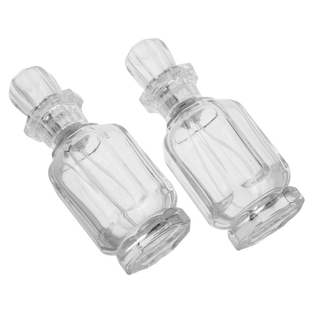 2 Pcs Reusable Perfume Bottle Refillable Glass Container Fine Mist Atomizer