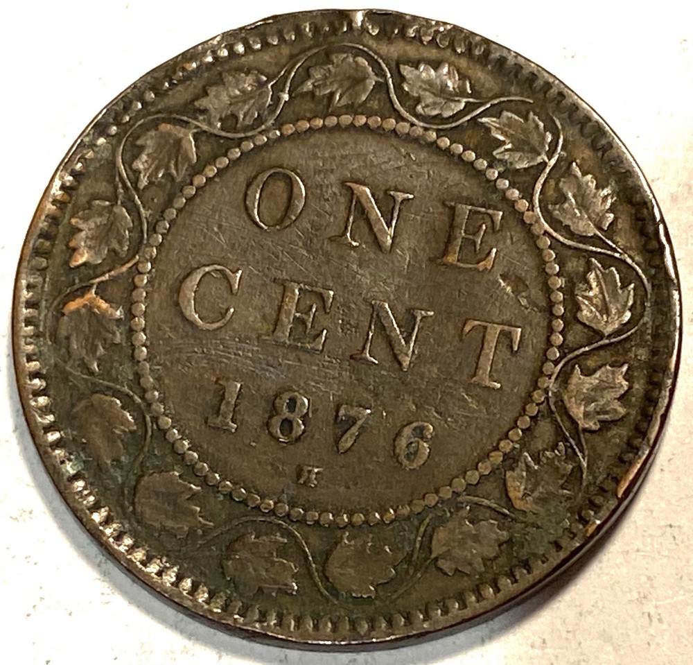 1876 H Canada Large Cent Higher Grade #3
