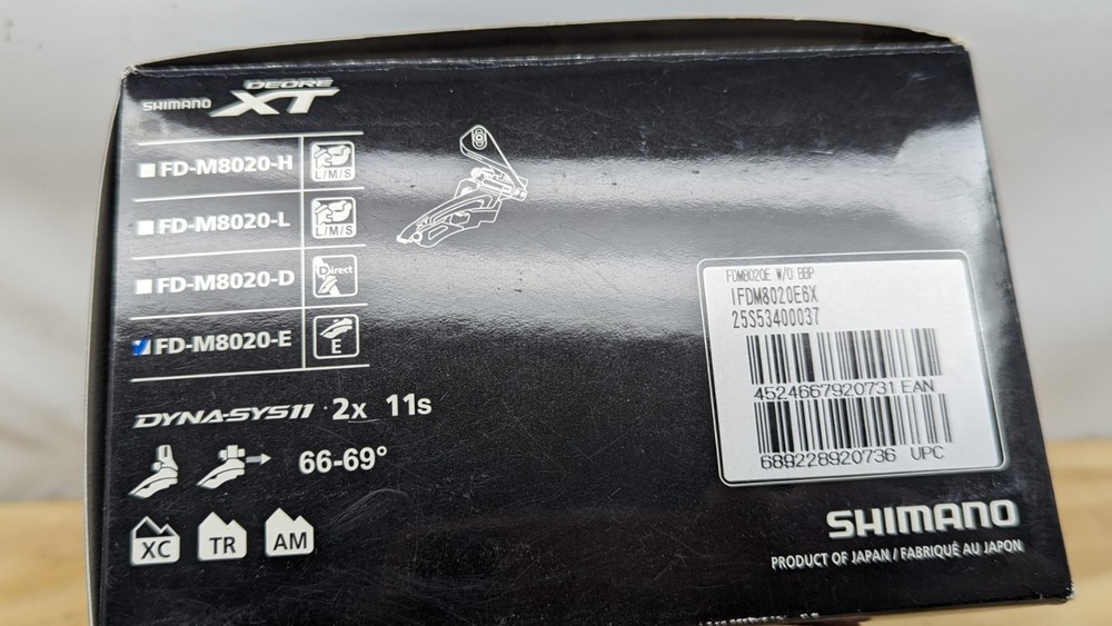 Shimano Deore XT FD-M8020-E 2x11 E-Type, Side-Swing, Front-Pull Front Derailleur