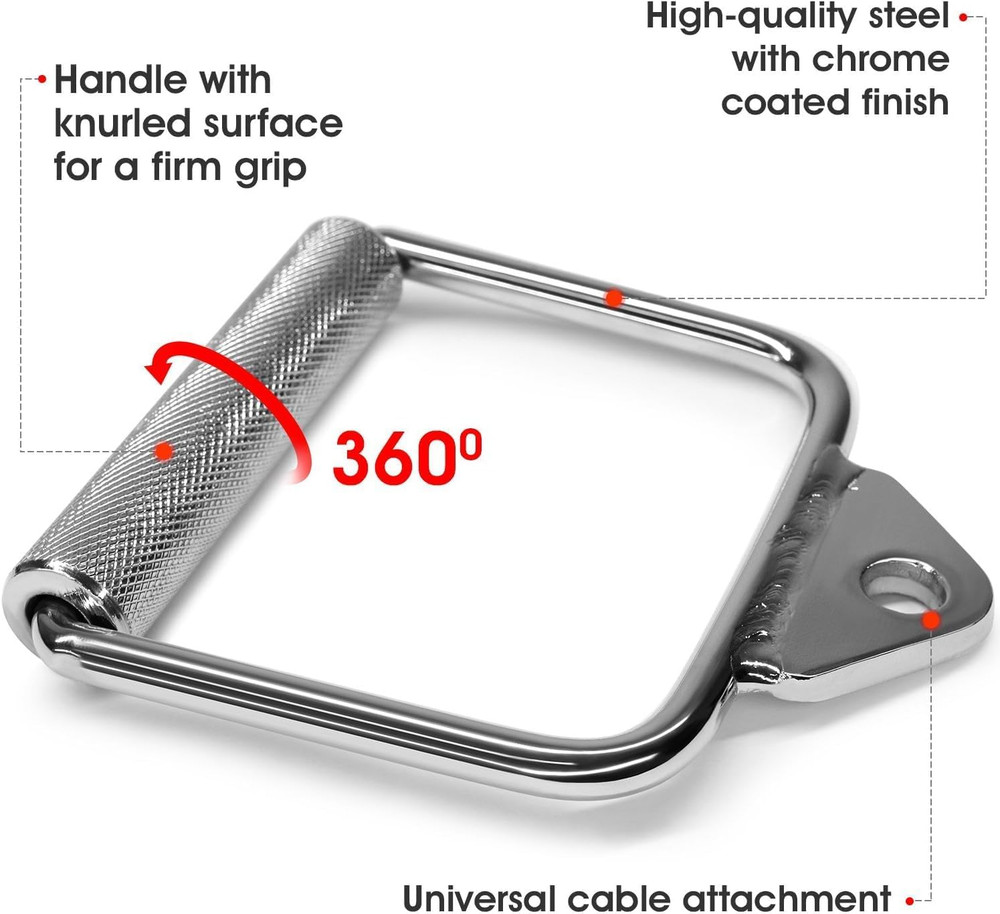 Cable Machine Attachment, Double D Handle & Tricep Rope Cable Attachment, Weight