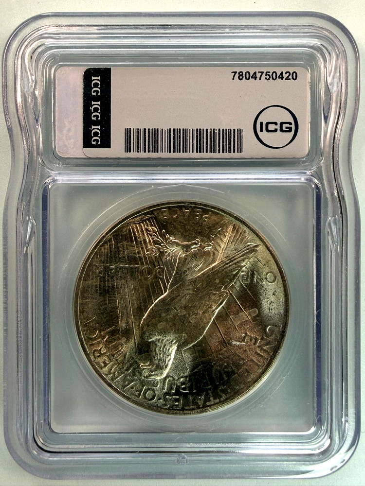 1923 Silver Peace Dollar ICG Graded MS 64
