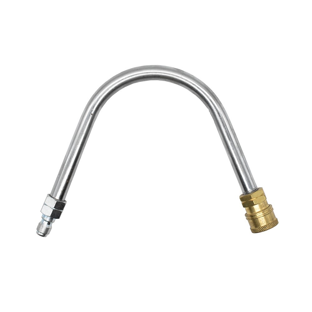 12" Chrome Gutter Cleaner Attachment Coupled with 1/4" Brass Quick Coupler 1/4"