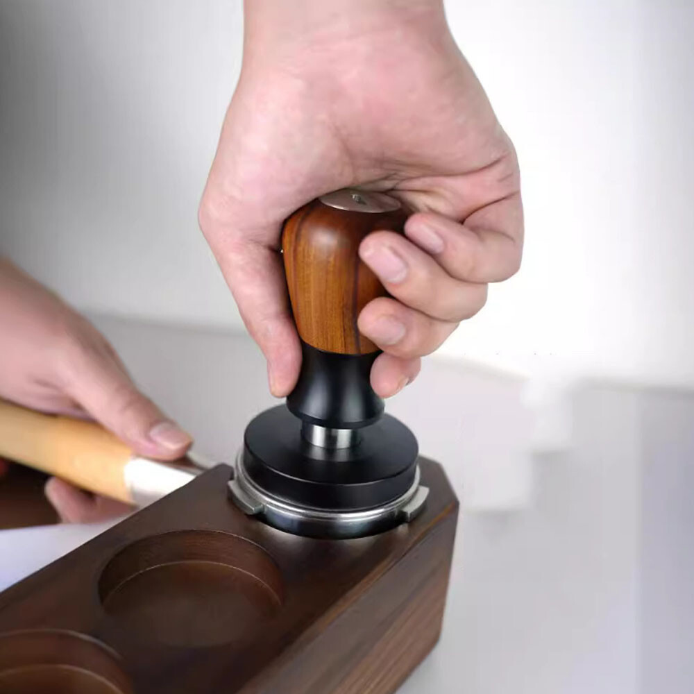 Coffee Press Double Spring Solid Wood Elastic Powder Hammer Elastic Coffee Press