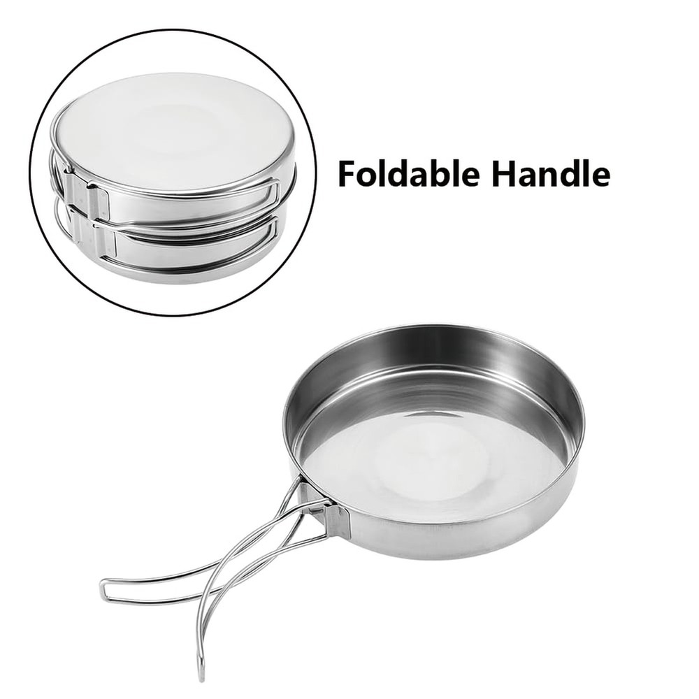 Camping Cookware Mess Kit, Backpacking Cooking Set Lightweight Stackable Pots...
