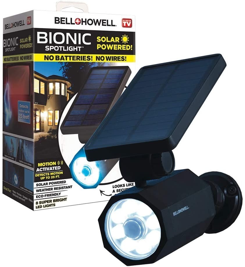 Bell & Howell Bionic Spotlight Solar Powered Security Spotlight