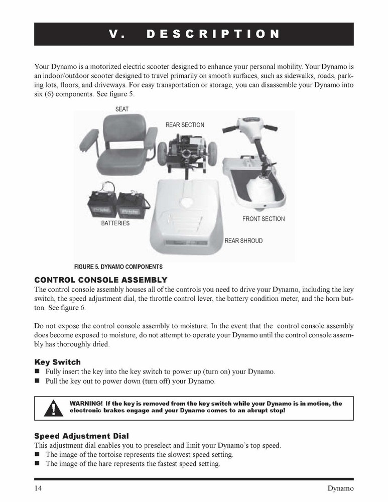OWNER'S MANUAL - Hard Copy - Pride Dynamo Scooter