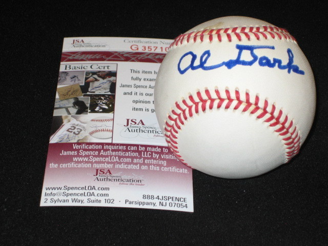 AL DARK GIANTS SIGNED AUTOGRAPHED AUTHENTIC RAWLINGS ONL BASEBALL JSA
