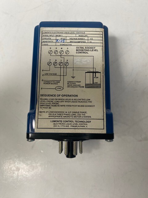 Lumenite WFLT-SM2011 Liquid Level Controller 110VAC 10A Relay Socket Style