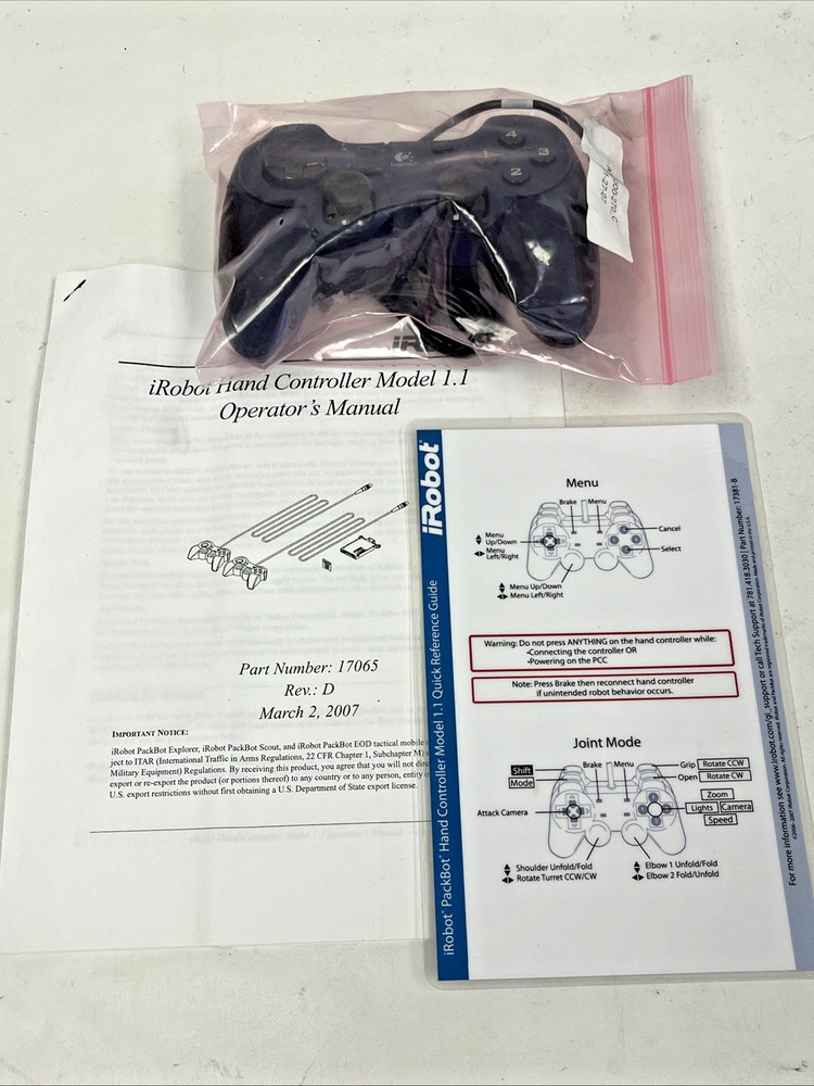 IRobot PackBot 510 Tactical Robot Hand Controller Model 1.1 Logitech *NEW*