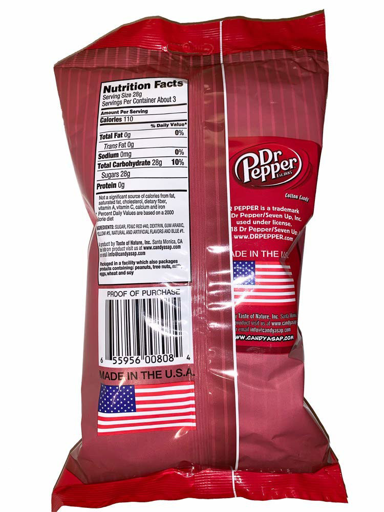 Dr Pepper Cotton Candy Flavored Soda 88g