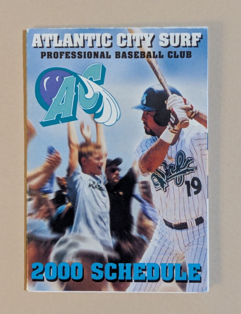 2000 Atlantic City Surf Baseball Pocket Schedule Atlantic League ⚾️⚾️