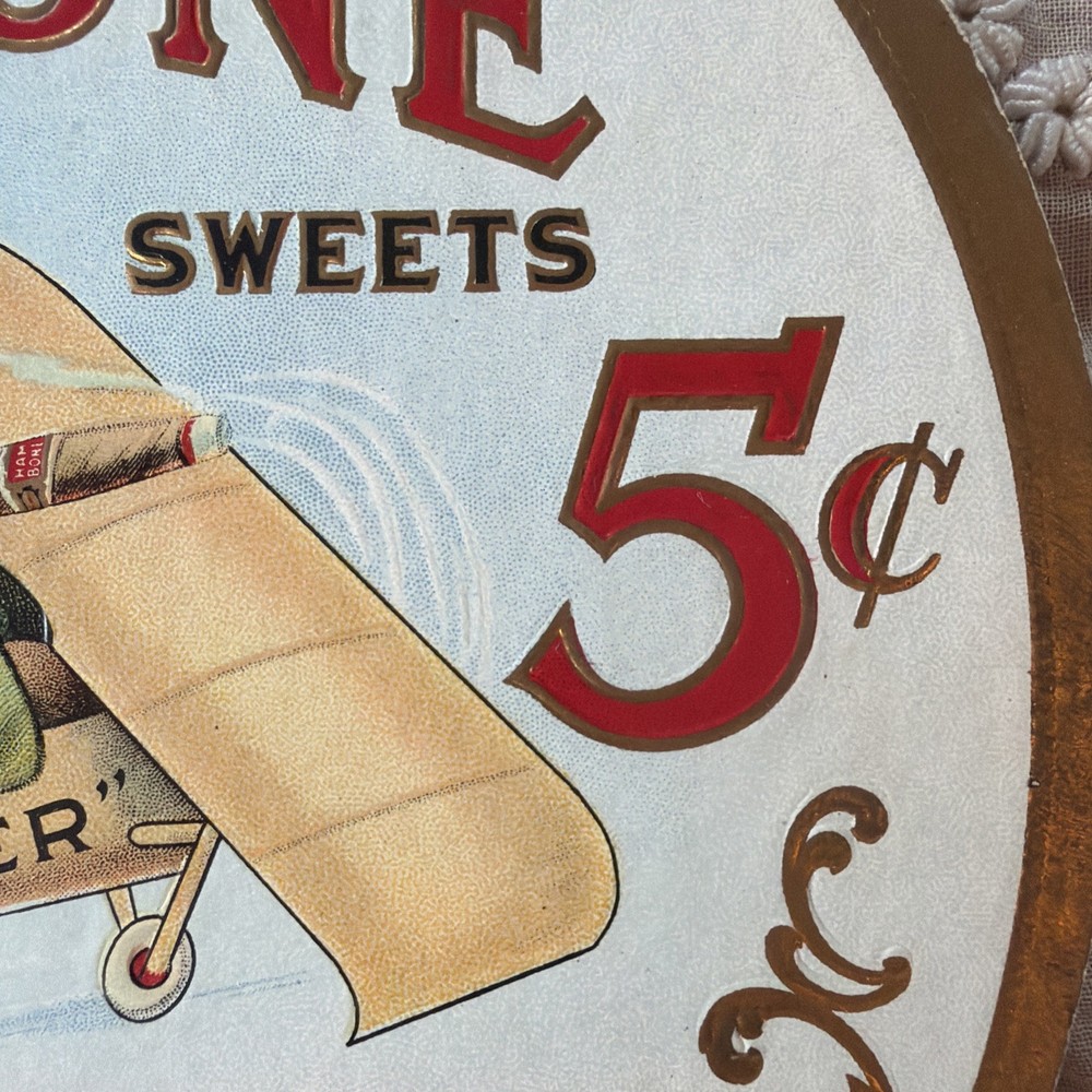 Hambone Sweets 5 Cent Cigar 1920s Fan Pull J P Alley Embossed