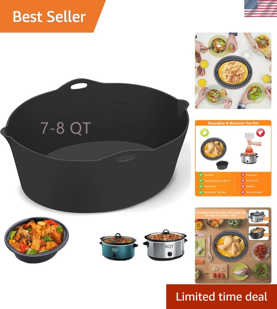 Innovative Reusable Slow Cooker Liners - Protect Your Ceramic Cookware (7-8 Qts)