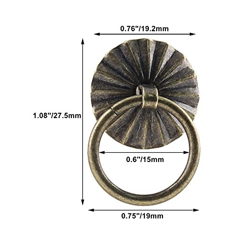 50 Pcs Mini Pull Handle, Metal Ring Pull Handles, Small Drawer Pulls for