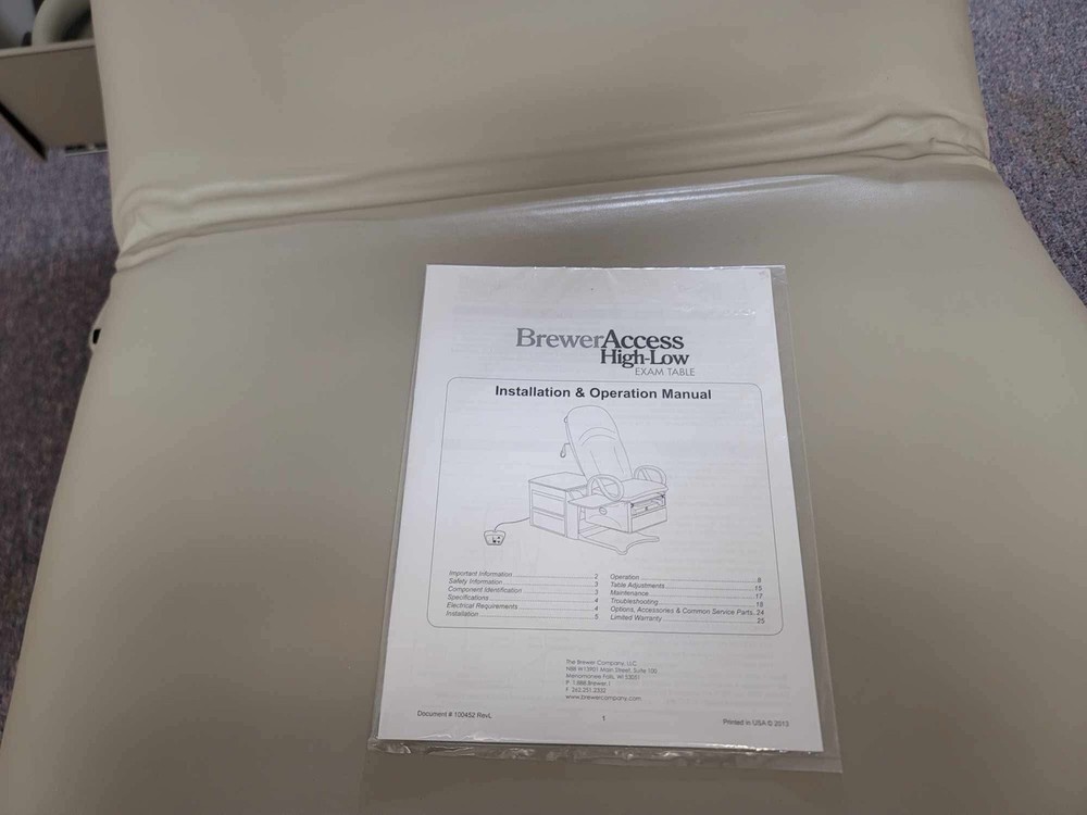 Brewer 6501 Access High-Low Exam Table