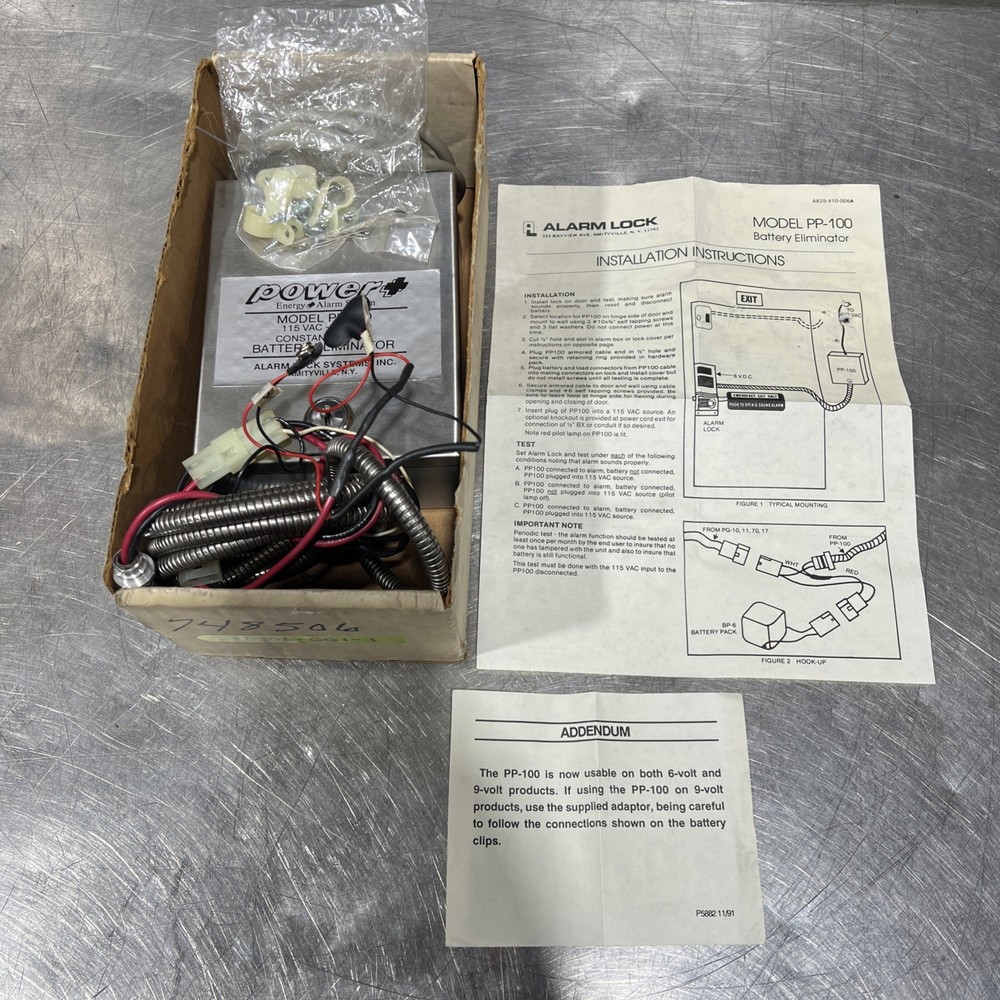 Alarm Lock PP-100 Battery Eliminator for Exit Device Nos Surplus