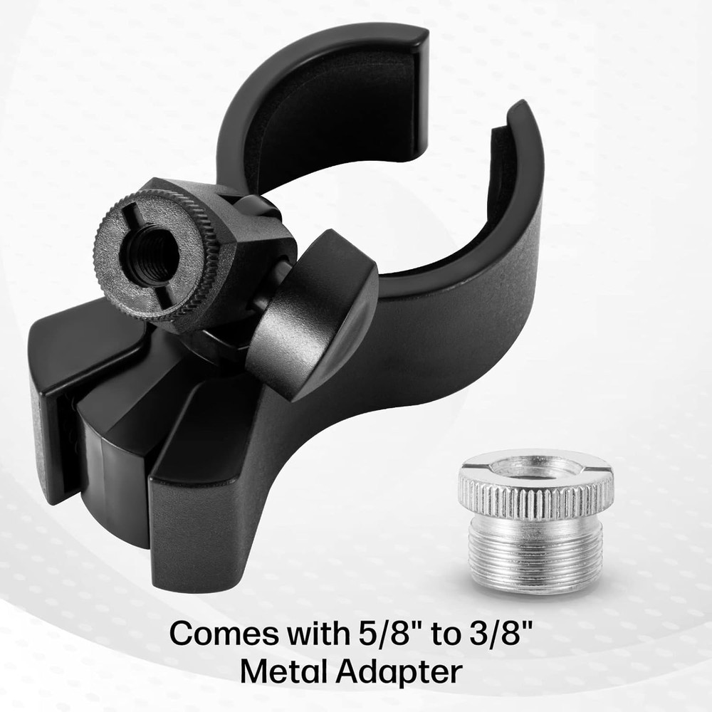 1Pcs Large Microphone Clip Adjust Holder Outer Diameter Range 1.26" From 2.3"