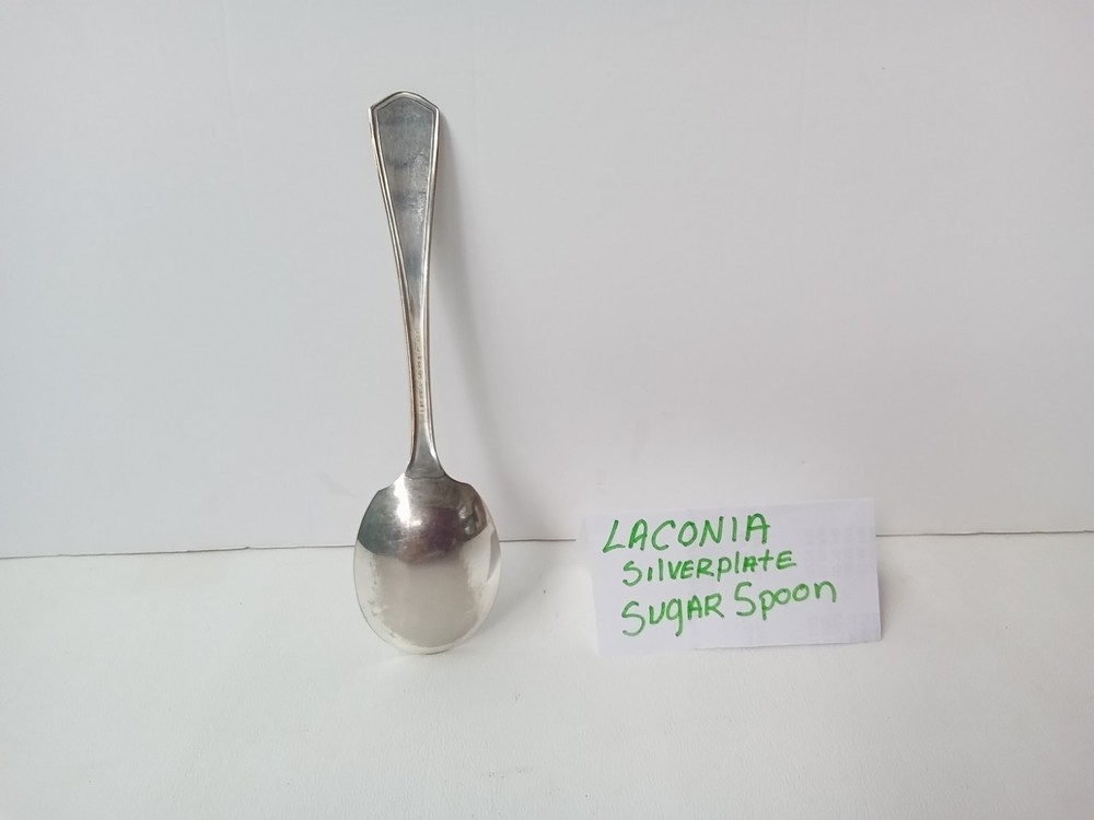 LACONIA SILVERPLATED SUGAR SPOON SILVERWARE PIECE GREAT SHAPE SEE