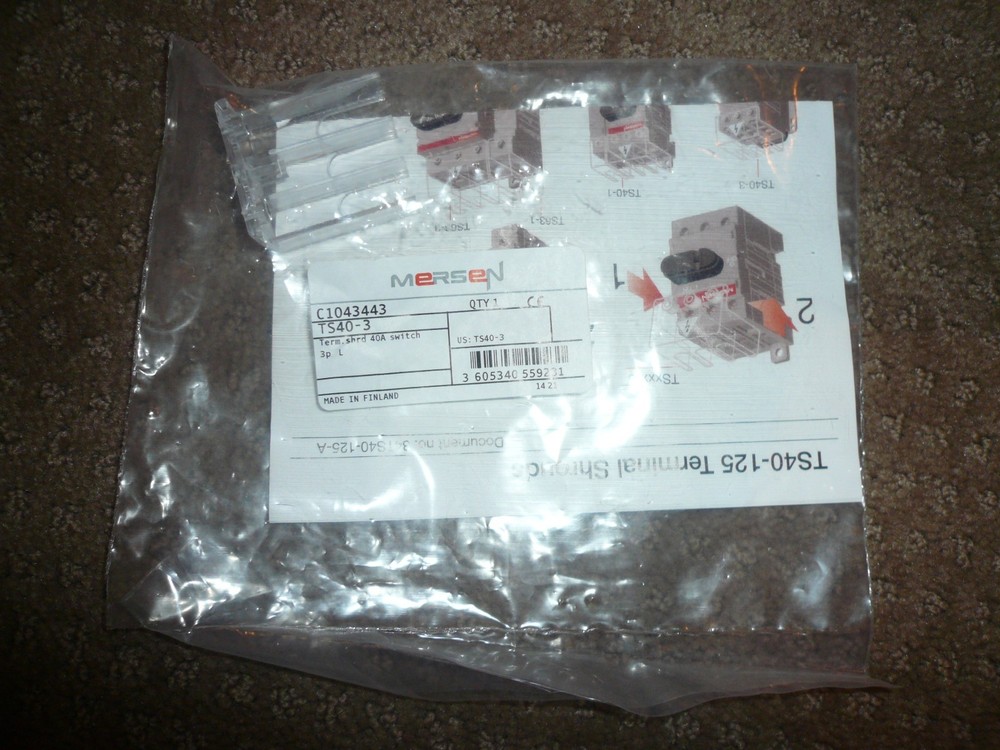 Mersen TS40-3, three-pole terminal shroud