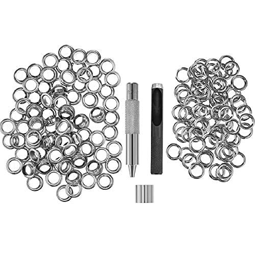 100 Sets Grommet Tool Kit 1/2 Inch Inside Diameter Eyelets with Tools Case