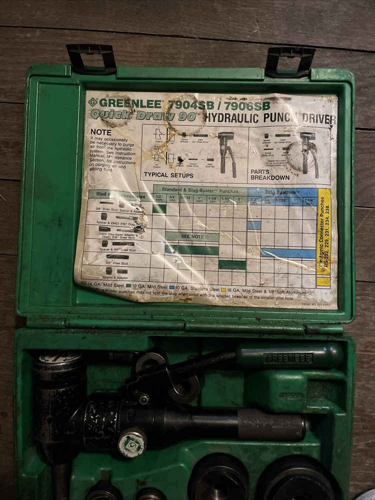 Greenlee 7904SB Hydraulic Quick Draw Punch Driver Set