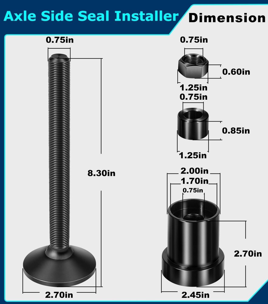 Fits Dana 30 44 60 Differentials Inner Axle Side Seal Installation Tool Front