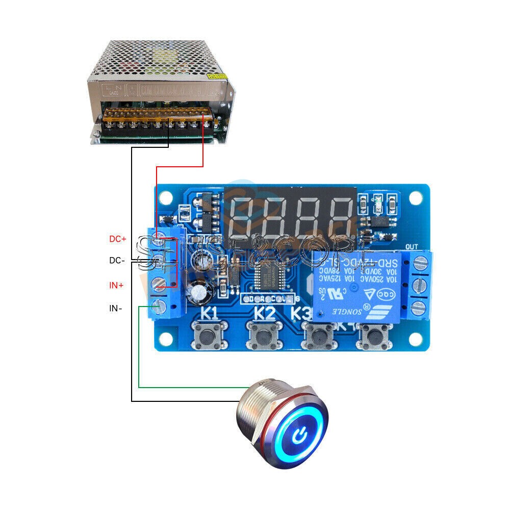 DC12V Automation Trigger Cycle Delay Timer Control Relay Switch Module