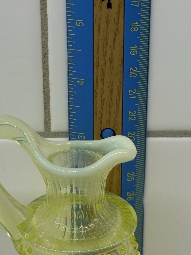 Fenton Hobnail Uranium Glass Cruet