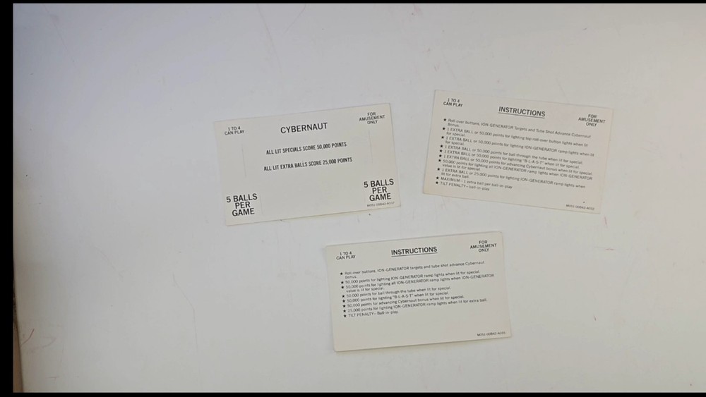 1985 Bally Midway "Cybernaut" Complete Electrical & System Information Manual ..