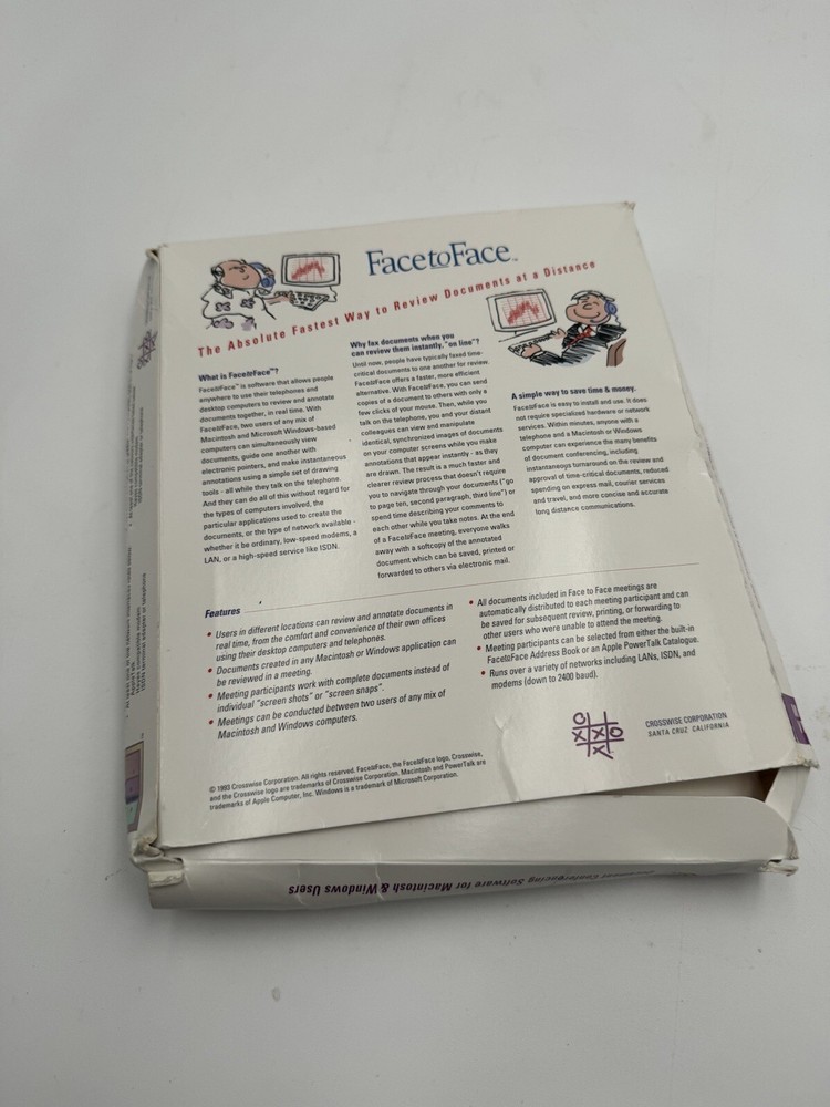 Vintage Face To Face Document Conferencing Software For Macintosh 1993