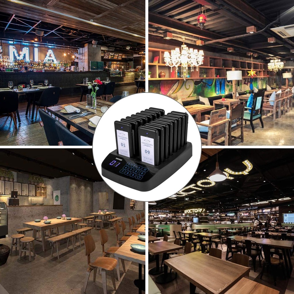 16 Pagers Wireless Restaurant Paging System With Touch Screen Control