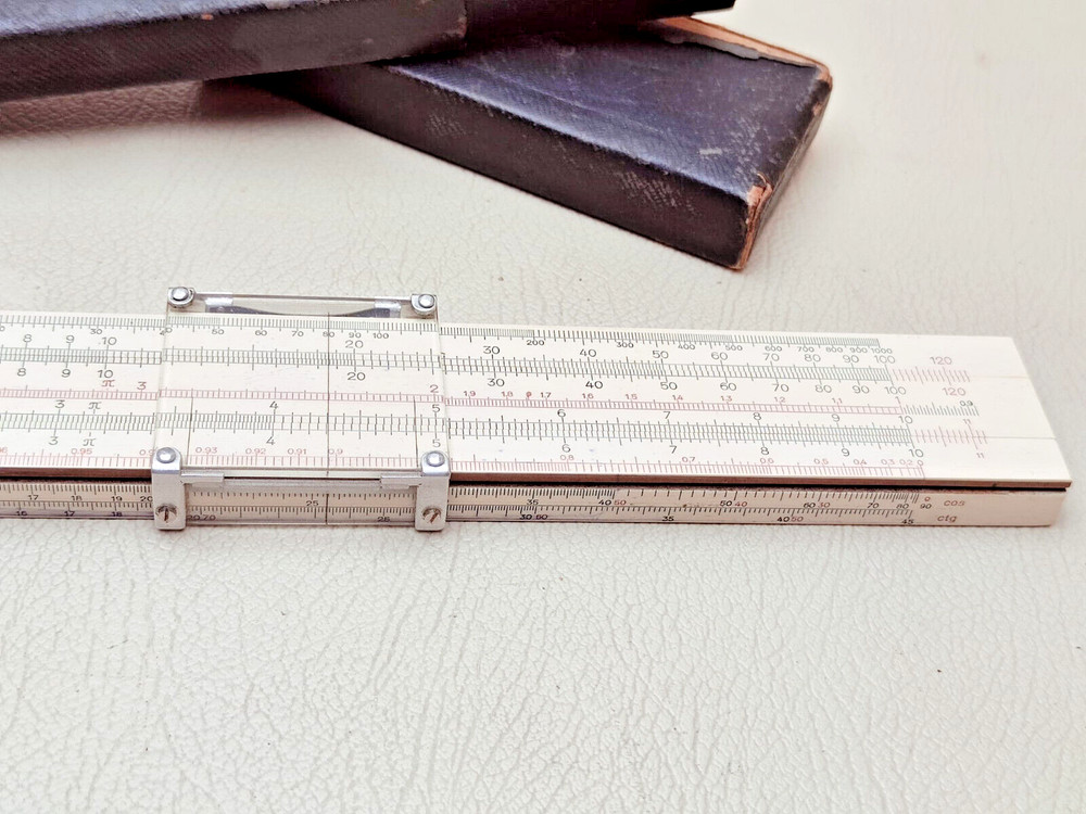 Logarithmic ruler Slide Wichmann ruler German Vintage Drawing device.