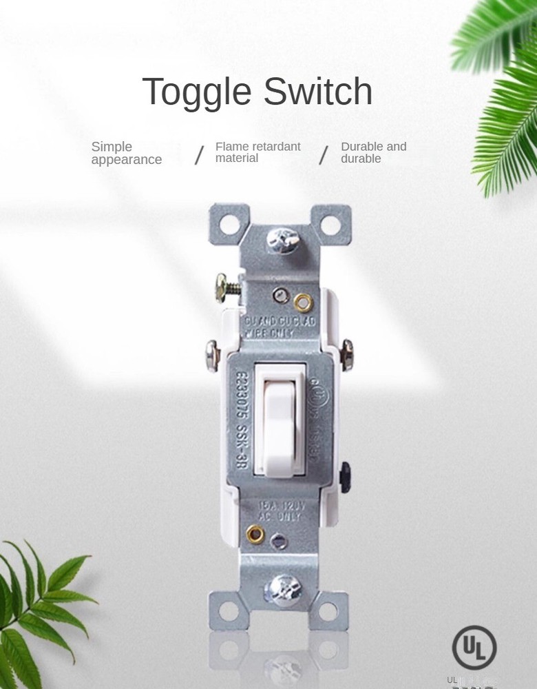 Two (2) Leviton ILLUMINATED Light Switch, GLOWS IN DARK, White, Single Pole, 15A