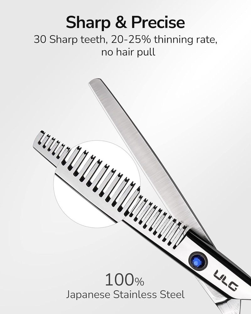 Hair Thinning Scissors ULG Professional Barber’s Texturizing Teeth Blue