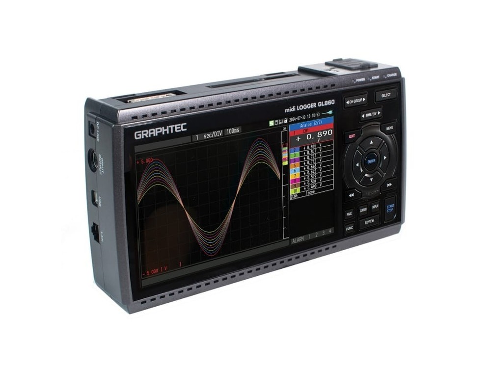 Graphtec GL860 - Data Logger (4 Digital Channels, Expandable to 200 Analog